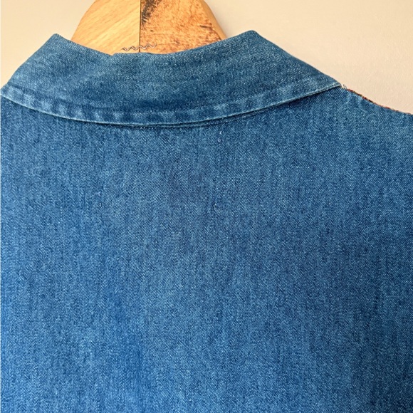 Vintage TANTRUMS 90s button-up vest plaid tapestry chambray NWT sz M cottagecore - Picture 7 of 13